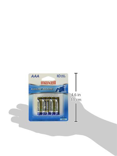 Maxell 723810P Ready-To-Go Long Lasting And Reliable Alkaline Battery Aaa Cell 10-Pack With High Compatibility