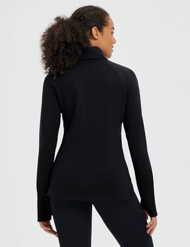 baleaf Women's Thermal Turtleneck Tops Long Sleeve Shirts Ski Base Layer with Integrated Neck Face Mask Thumbholes