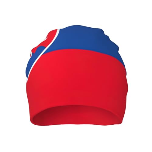 sackhg Flag of Slovakia Print Winter Beanie Hat Men Women Soft Lightweight Thermal Cap for Outdoor Skiing Wear Black