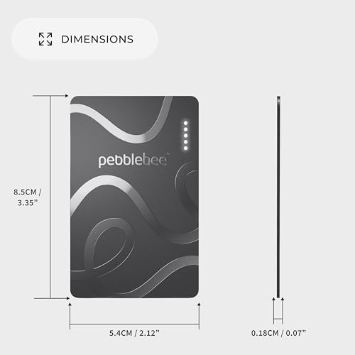 Pebblebee Card 5 | Rechargeable Bluetooth Wallet Tracker Card | Thin Eco-Friendly Alternative Tracking Card to Air Tag & A...
