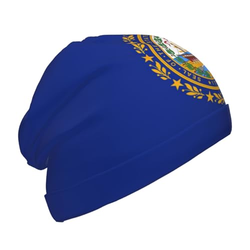 YANYU New Hampshire State Flag Print Soft Beanie Winter Hat Warm Thermal Cap Headwear for Snow Play Outdoor Activities