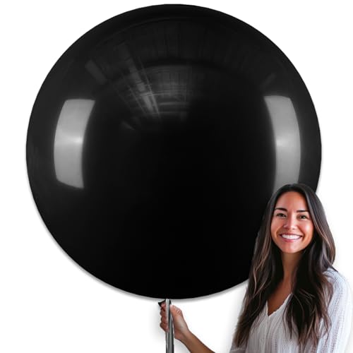 PartyWoo Black Balloons 4 pcs 36 Inch Latex Helium Matte Black Balloons for Baby Shower Birthday Graduation Casino Gaming ...