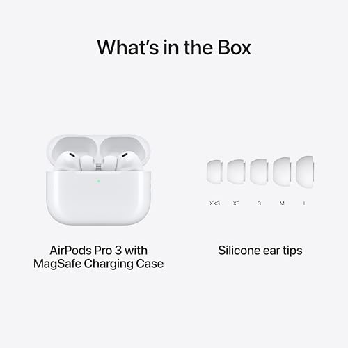 Apple AirPods Pro 3 Wireless Earbuds, Active Noise Cancellation, Live Translation, Heart Rate Sensing,Hearing Aid Feature,...