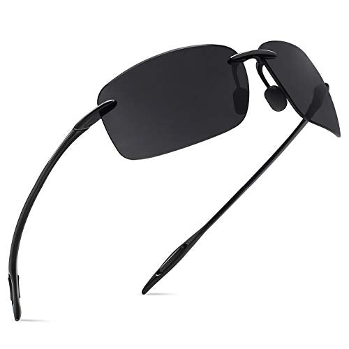 JULI Sports Sunglasses for Men Women Tr90 Rimless Frame for Running Fishing Golf Surf Driving MJ8009