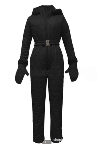 KuLiensky Adult One Piece Snowsuit Waterproof Windproof Ski Suits Women Jumpsuit Belts Gloves Fullset