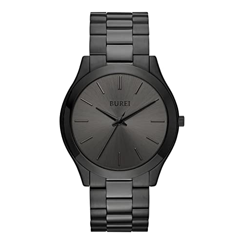 BUREI Men Watches Fashion Analog Stainless Steel Quartz Waterproof Watches,Gift for Men.
