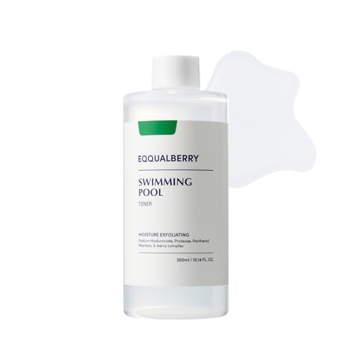 EQQUALBERRY Swimming Pool Toner - Korean Toner for Daily Exfoliating & Deep Hydration with Natural Enzyme Protease & Hyalu...
