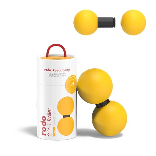 Rodo 2-in-1 Soft Peanut & Lacrosse Ball Roller | Deep Tissue Massage Tool for Fascia, Plantar Fasciitis, HIPS & Back | Mob...