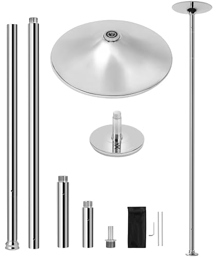 Yaheetech Dance Pole Spinning Static Dancing Pole Portable Removable for Home Club Bar Gym 44.5-108.3” Height Adjustable &...