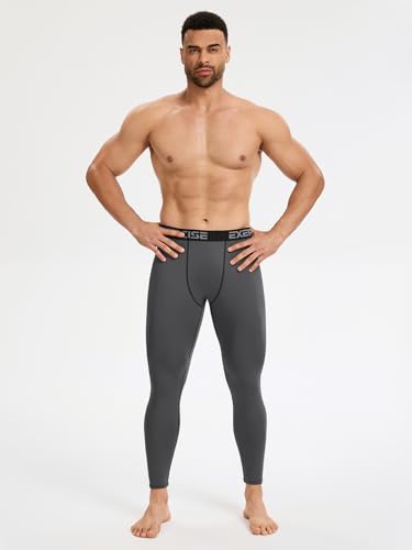 Mexholin 4/5 Pack Men's Thermal Compression Pants Fleece Lined Long Johns Winter Athletic Workout Leggings Baselayer
