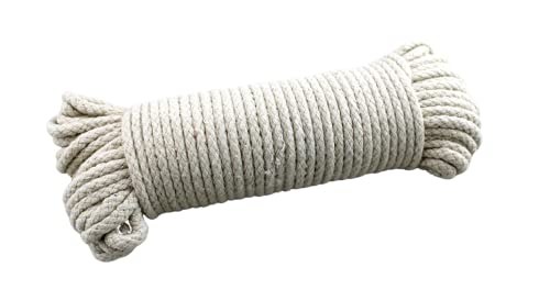 100 Ft Heavy Duty Braided Cotton Rope Clothesline Approximately #6 1/4" 6 mm Multi Purpose Home Boat Camping