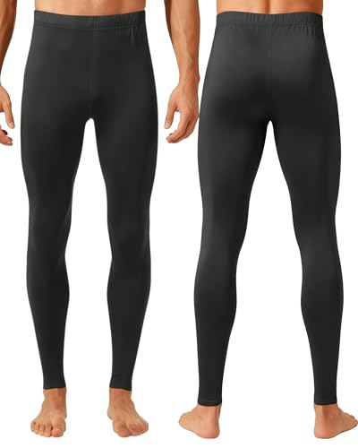 1 or 3 Pack Mens Long Johns Thermal Pants, Fleece Lined Lightweight Base Layer Bottoms, Compression Leggings Winter Gear