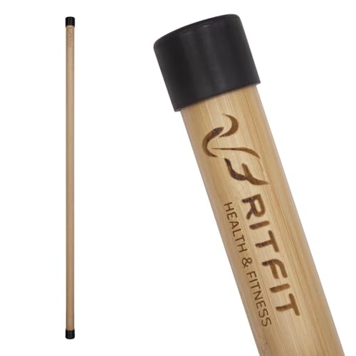 RitFit 5ft Natural Bamboo Yoga Stick, Exercise Stick, Stretching Stick, Versatile Tool for Yoga Practice, Stretching, Flex...