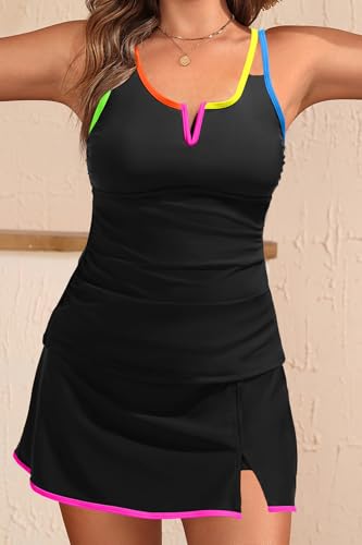 Tempt Me Women Tankini Swimsuits with Skirt - Two Piece Bathing Suits with Pockets Tummy Control V-Wire Swimwear 2026