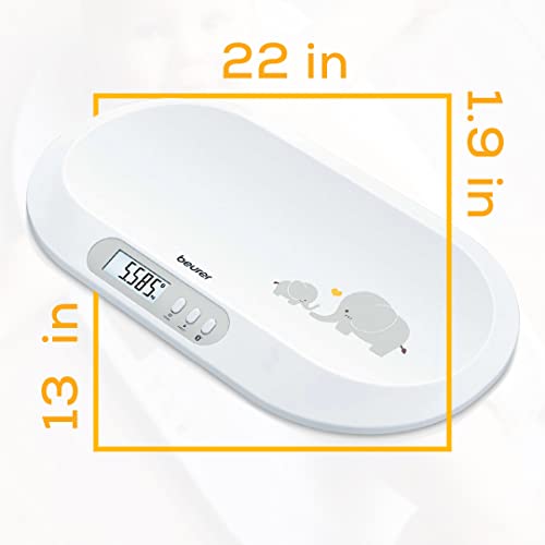 Beurer BY90 Baby Scale, Pet Scale, Digital, with Measuring Tape, tracking weight with App | For: Infant, Newborn, Toddler...