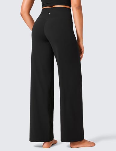 CRZ YOGA Butterlift Wide Leg Pants Pockets 29"/31"/33" - High Waisted Yoga Lounge Buttery Soft Comfy Casual Womens