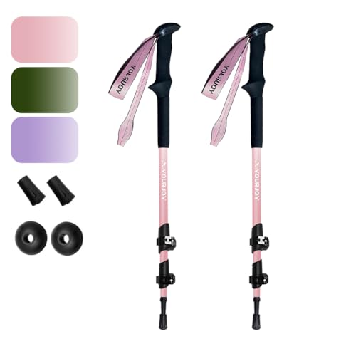 Yourjoy Hiking Trekking Poles, Macaron Colors 2 Pack Anti Shock, Adjustable, Collapsible Hiking Poles for Trekking or Walk...