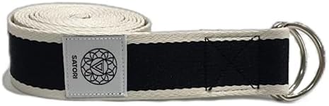 Satori Concept Yoga Strap for Stretching, Exercise, Flexibility Training, Durable Cotton with Double D-Ring, Improves Flex...