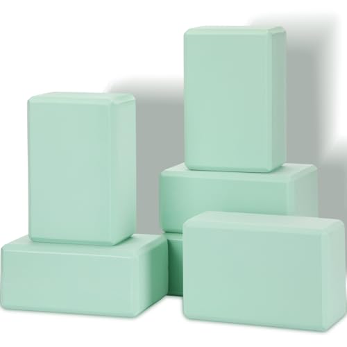 Wettarn 6 Pack Yoga Blocks 9 x 6 x 4 Inch Eva Foam Lightweight Non Slip Yoga Props for Yoga Pilates Stretching Meditation