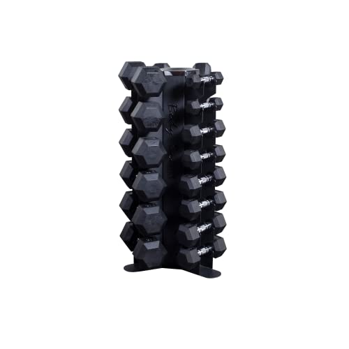 Body-Solid (GDR80-SDRS550) 10-Pairs Dumbbell with Vertical Rack - Compact Weight Storage for Home Gym, Strength Training -...