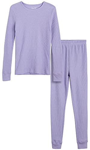 Rene Rofe Girls Thermal Set - 2 Piece Waffle Knit Thermal Top and Long Johns - Thermal Underwear for Girls