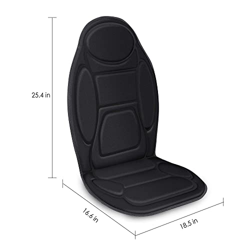 Snailax Massage Seat Cushion - Back Massager with Heat, 6 Vibration Massage Nodes & 2 Heat Levels, Massage Chair Pad for H...