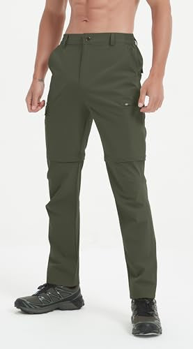 Mens Hiking Convertible Pants Waterproof Lightweight Quick Dry Zip Off Fishing Travel Safari Outdoor Cargo Work