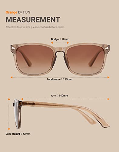 TIJN Polarized Sunglasses for Womens and Mens,Classic Square Frames Shades for UV Protection, Stylish and Trendy Sunnies