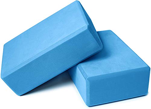 Pigbajie Yoga Blocks 9x6x3, 2 Pack High Density Yoga Brick Foam Blocks to Improve Strength, Flexibility and Balance, Light...