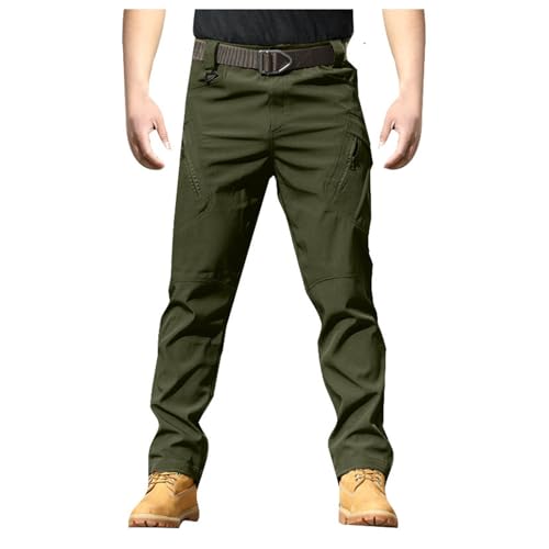Men's Tactical Cargo Pants Hiking Casual Straight Leg Water Resistant Pants Quick Drying Stretch Outdoor Lightweight Trousers