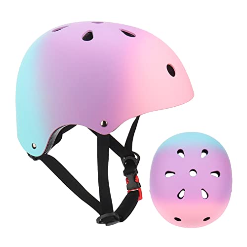 Color Gradient Adjustable Kids Bike Helmet Toddler Helmets for 3-5-8-14 Years Kids Girls Boys Youth Bicycle Helmet for Sco...