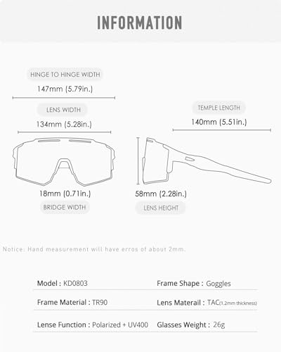 ZEMFAY Sports Polarized Sunglasses Men Women UV400 Cycling Glasses Windproof Goggles for Driving Running Golf Eyewear