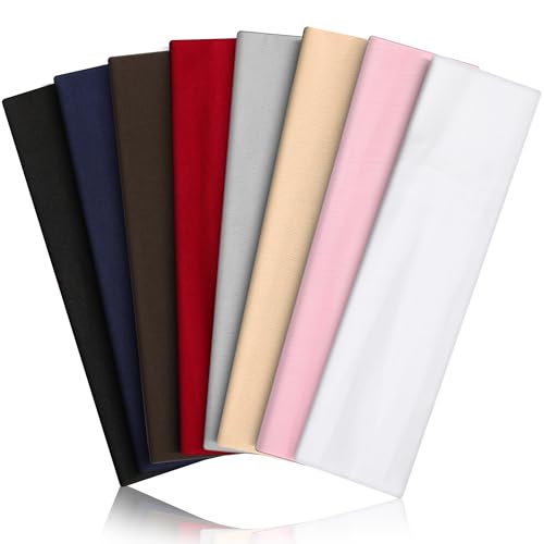 8PCS Summer-Exclusive Non Slip Sports Elastic Soft Running Fashion Headbands Absorb Sweat for Women & Men Working Out, Travel
