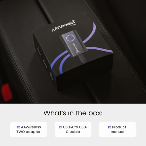AAWireless Two - Android Auto Wireless Adapter - Convert Factory Wired Android Auto to Wireless - Multifunctional Button -...