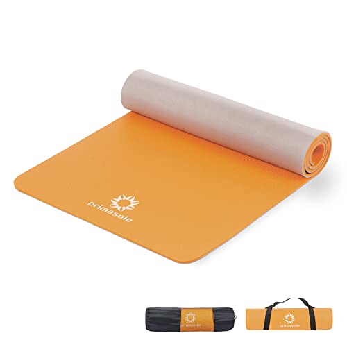 PRIMASOLE Yoga Mat Eco-Friendly Material 1/2 inch Non-Slip Yoga Pilates Fitness at Home & Gym 4 Colors with Carrying Case...