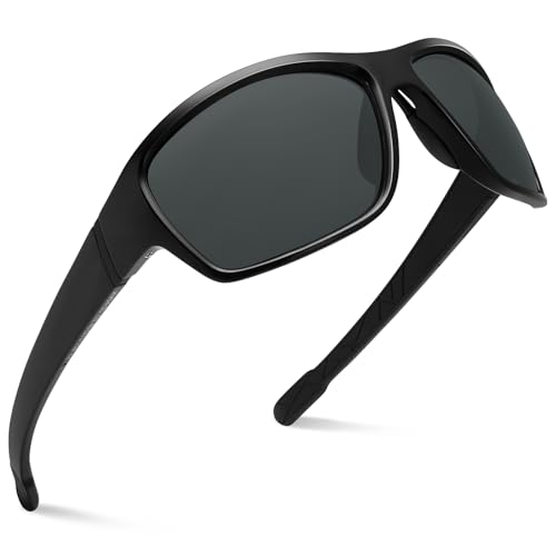 Dollger Polarized Sports Sunglasses for Men Women Lightweight Wrap-Around, UV400 for Running, Cycling, Driving, Fishing