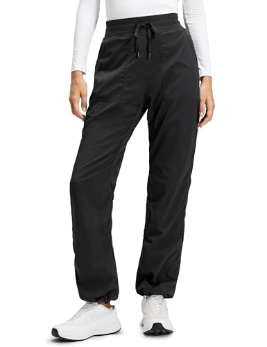 CRZ YOGA Fleece Lined Athletic Pants for Women 30" - Water Resistance Thermal Casual Work Winter Outdoor Joggers Warm