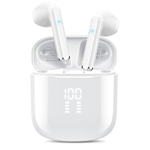OYIB Wireless Earbuds, Bluetooth 5.3 Headphones with 4-Mics ENC Clear Call, Bluetooth Earbuds Touch Control 25Hour Stereo ...