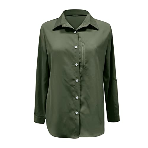 Womens Button Down Shirts Long Sleeve Summer Tops Collared Dressy Casual Blouses Loose Fit Tunics Tshirts Basic Tees