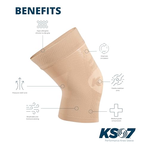 OS1st KS7 Performance Knee Brace with Compression Zone Technology–Stabilizing Knee Sleeve for Pain Relief, Patella Suppor...