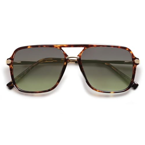 SOJOS Sunglasses for Women & Men, Square, Retro, Polarized Lens, Trendy Aviator, 90s Shades