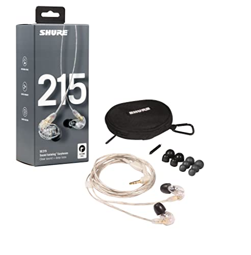 Shure SE215 PRO Wired Earbuds, Professional Sound Isolating Earphones with Clear Sound and Deep Bass, Single Dynamic Micro...