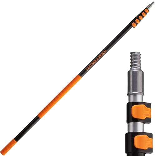 5-24 ft Long Telescoping Extension Pole // Multi-Purpose Extendable Pole with Universal Twist-on Metal Tip // Lightweight ...