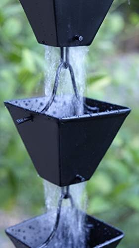 Nutshell Stores Medium Square Cups Rain Chain - Black - 20 Feet