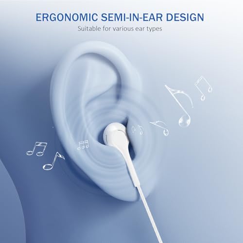 Jogteg Earbuds Headphones with Microphone Pack of 5, Noise Isolating Wired Earbuds, Earphones with Powerful Heavy Bass Ste...