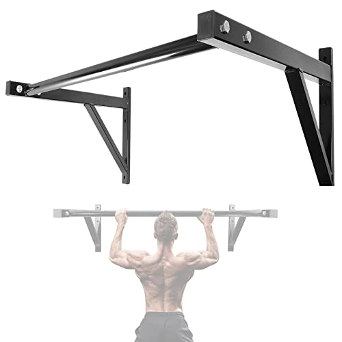 IRONWALLS Pull Up Bar Wall Mounted Home Gym, 500lbs Capacity Heavy Duty Iron Chin Up Bar Upper Body Workout Bar for Streng...