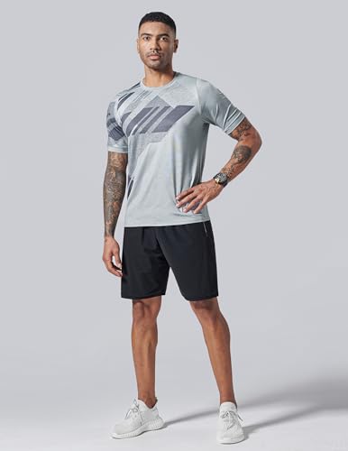 5 Pack Men’s Active Quick Dry Crew Neck T Shirts | Athletic Running Gym Workout Short Sleeve Tee Tops Bulk
