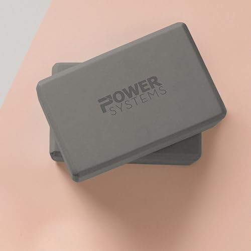 Power Systems Yoga Block | Commercial Grade Foam, Lightweight, Durable Ergonomic Support for Home and Studio Use | Yoga, P...