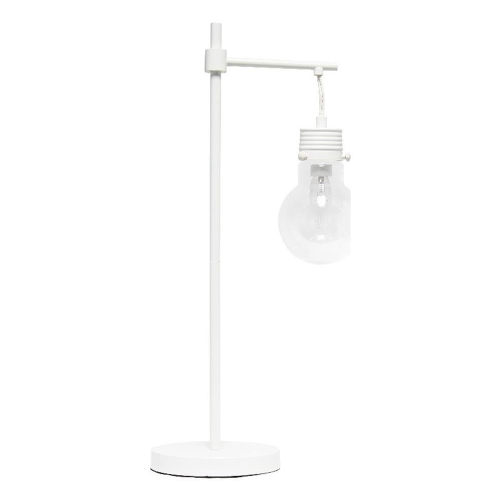 Elegant Designs Vintage Modern Table Lamp, Metal, White, Model LT1057-WHT