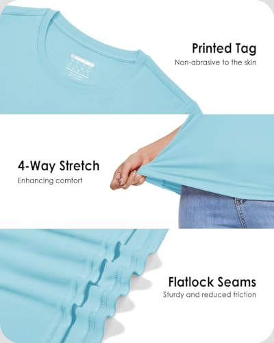 Boladeci Women's Sun Shirts UPF 50+ UV Protection Short Sleeve Rash Guard Quick Dry Lightweight Top T-Shirts Swim Shirts